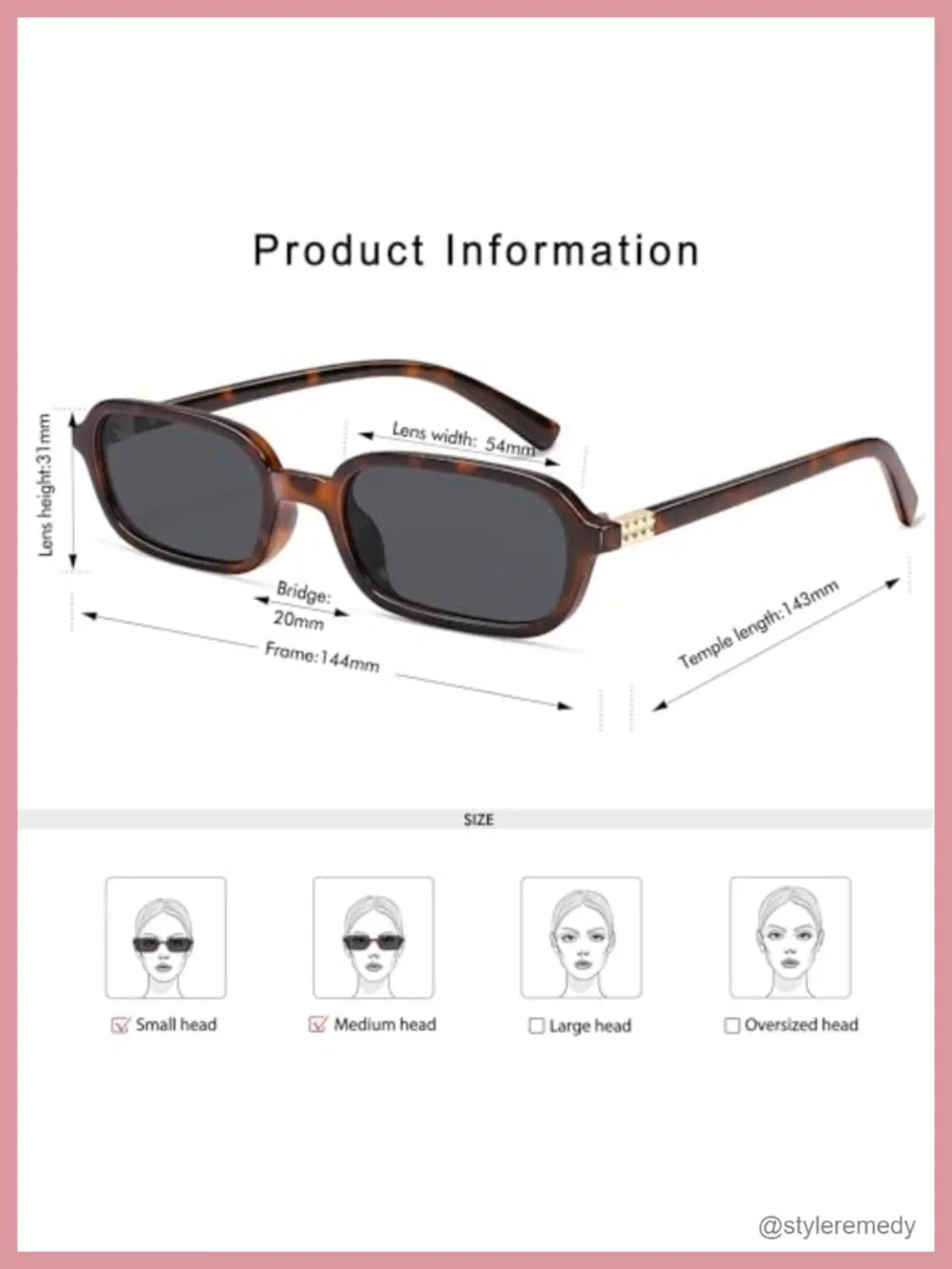 Retro Rectangular Small 90s Square Sunglasses UV400 Protection